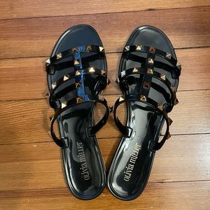 Olivia Miller Jelly slides with Gold Studs